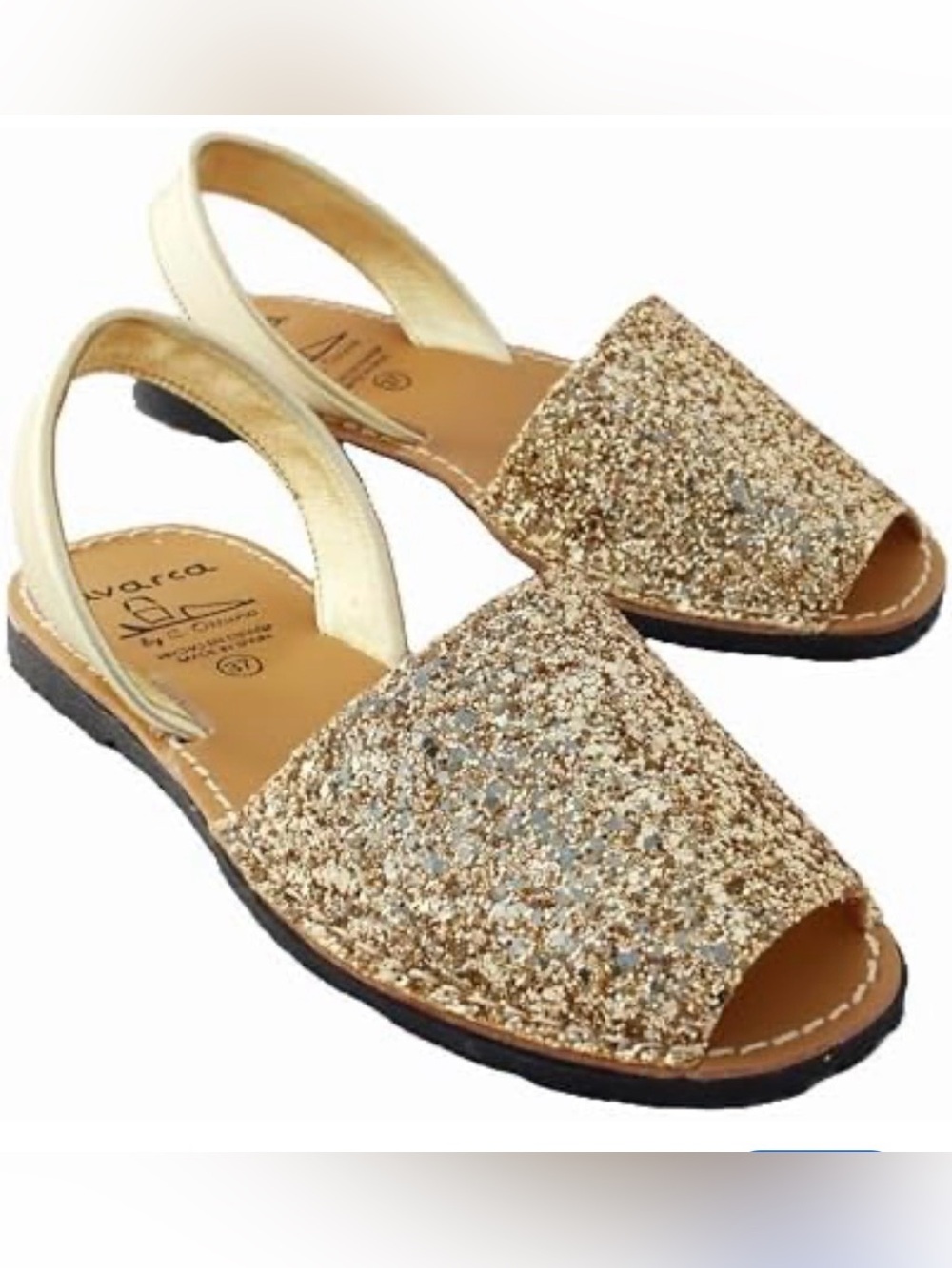Avarca Gold Glitter Slingback Women’s Sandals